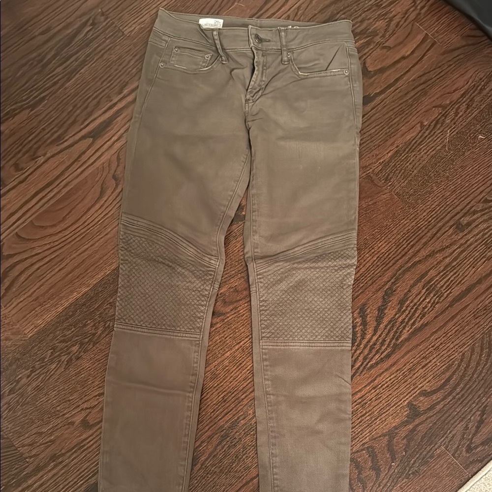 Olive Green Moto Style Pants